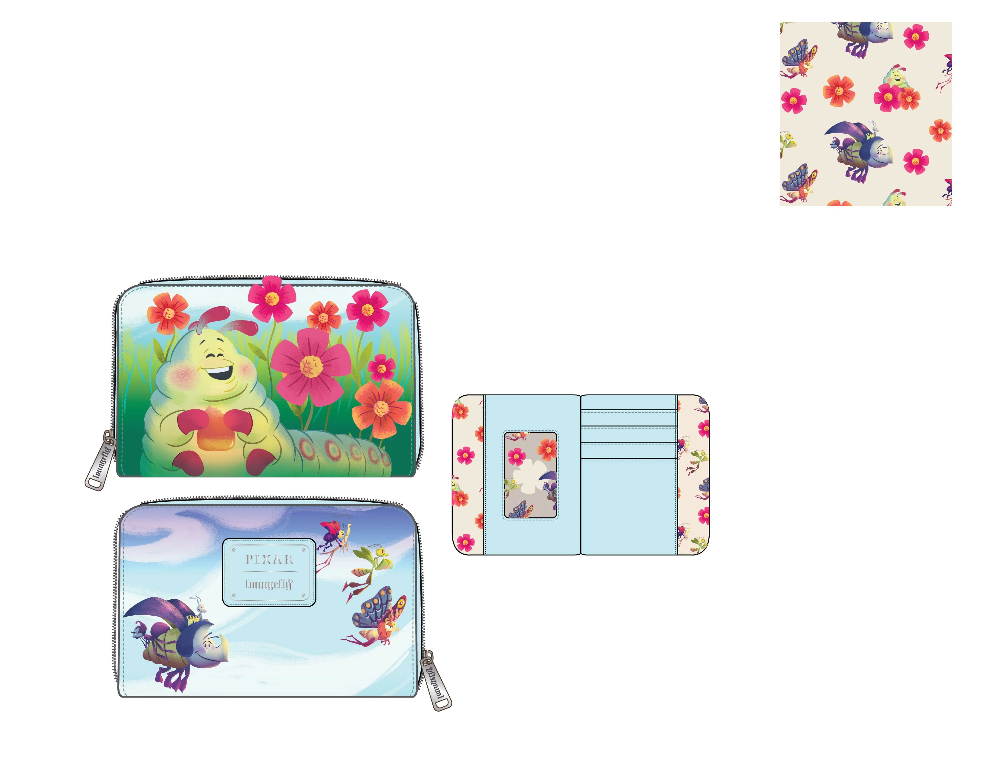 Loungefly Pixar A Bugs Life Earth Day Zip Around Wallet - Image 2