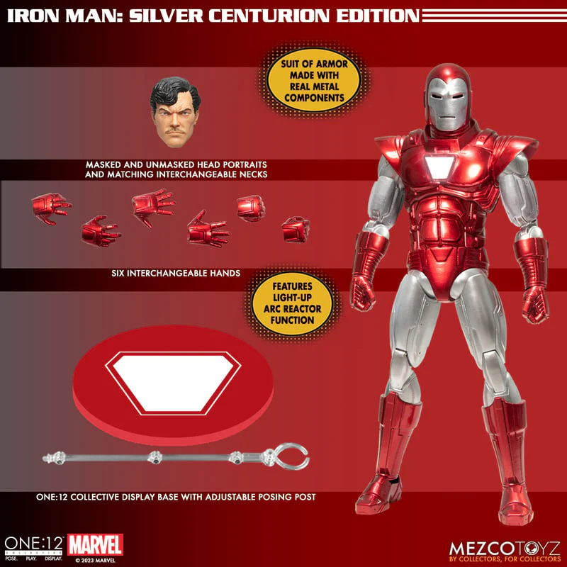 ONE:12 COLLECTIVE Iron Man: Silver Centurion - Image 5
