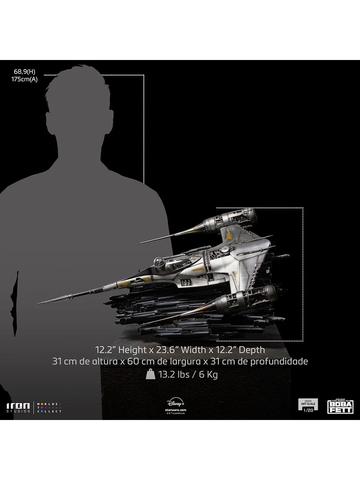 Statue Mando`s N-1 Starfighter - Star Wars: Book of Boba Fett - Demi Art Scale 1/20 - Iron Studios - Image 12