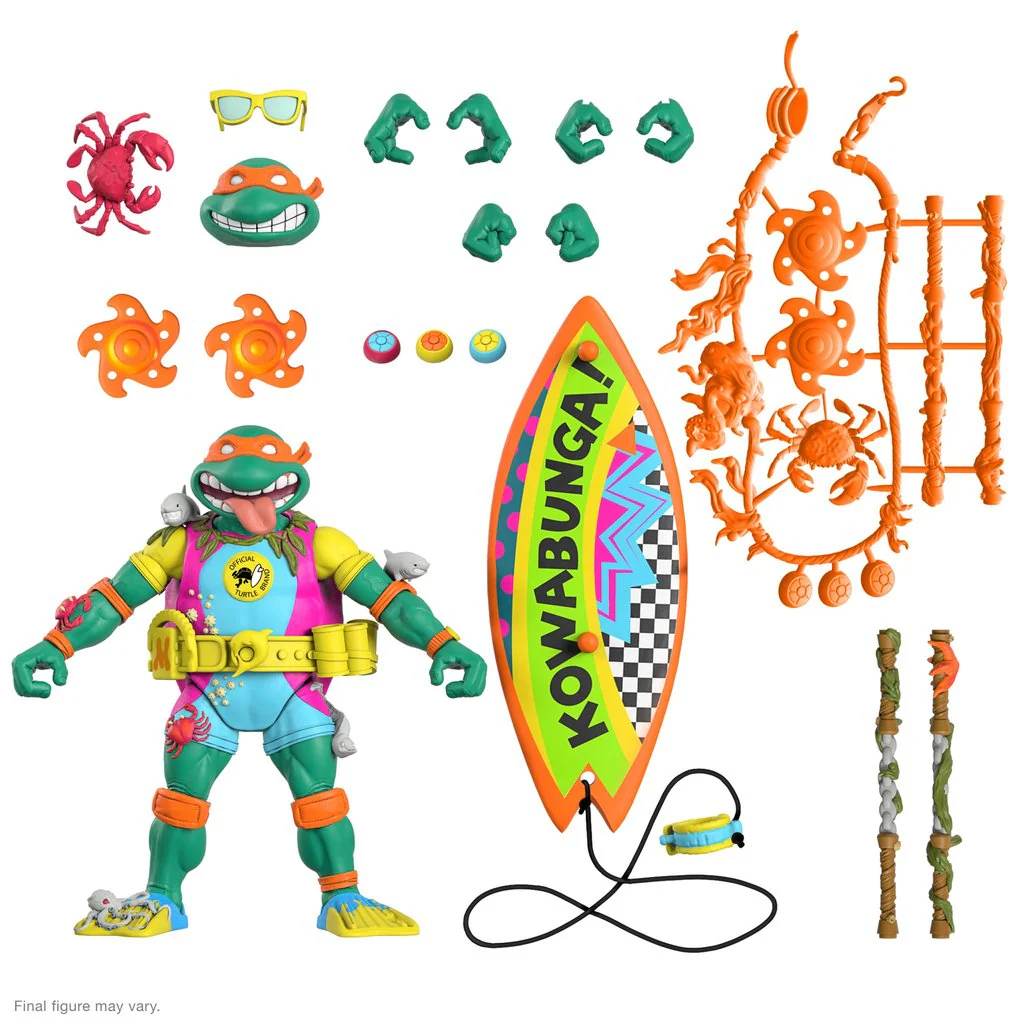 Super7 Teenage Mutant Ninja Turtles Ultimates Mike the Sewer Surfer Action Figure - Image 3