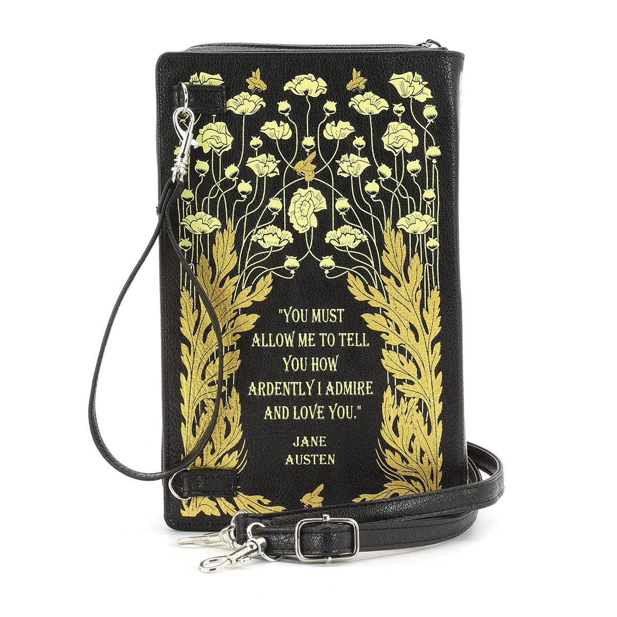 Pride and Prejudice Floral Book Clutch Bag - Image 3