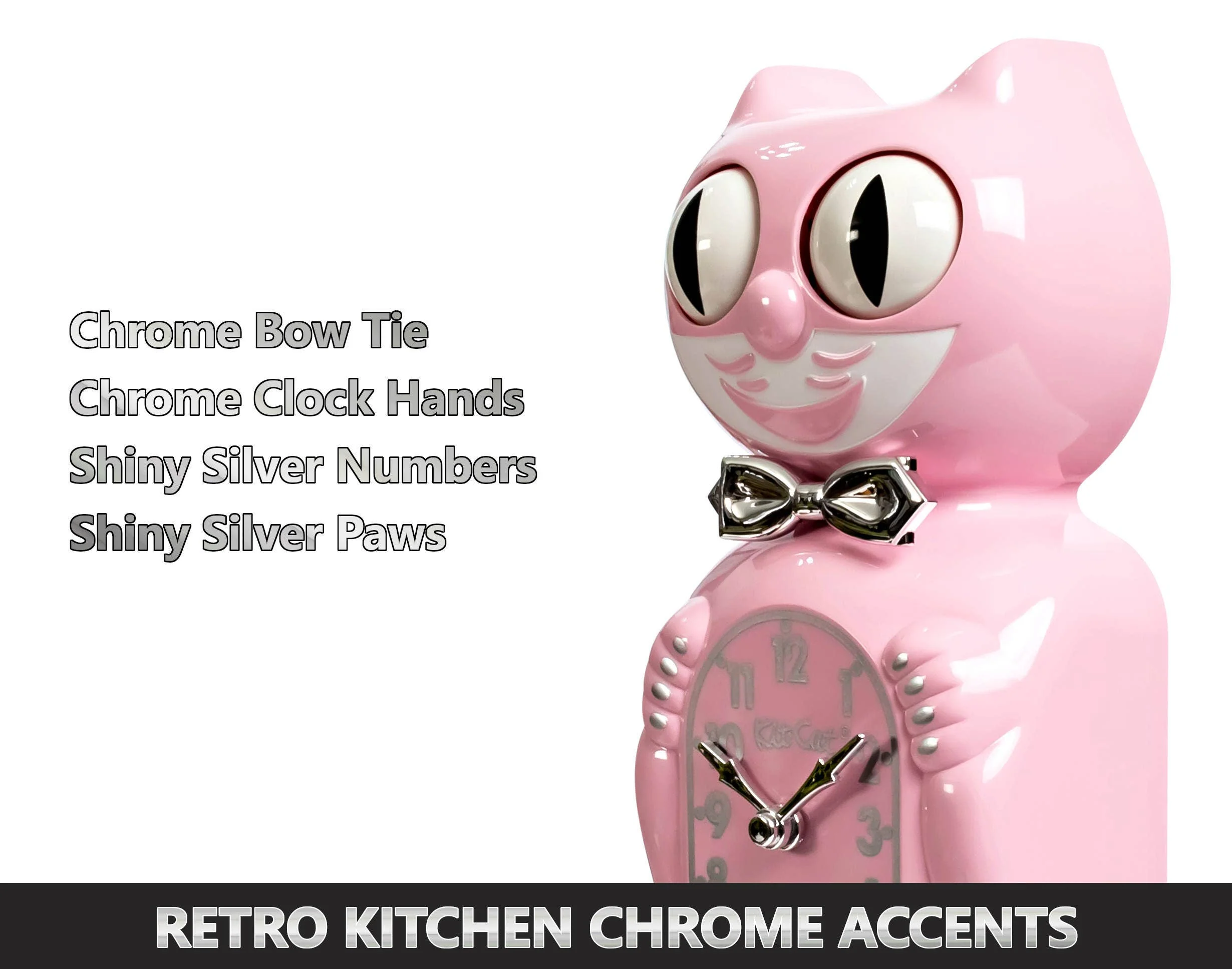 Retro Pink Kitchen Edition Kit-Cat Klock - Image 2