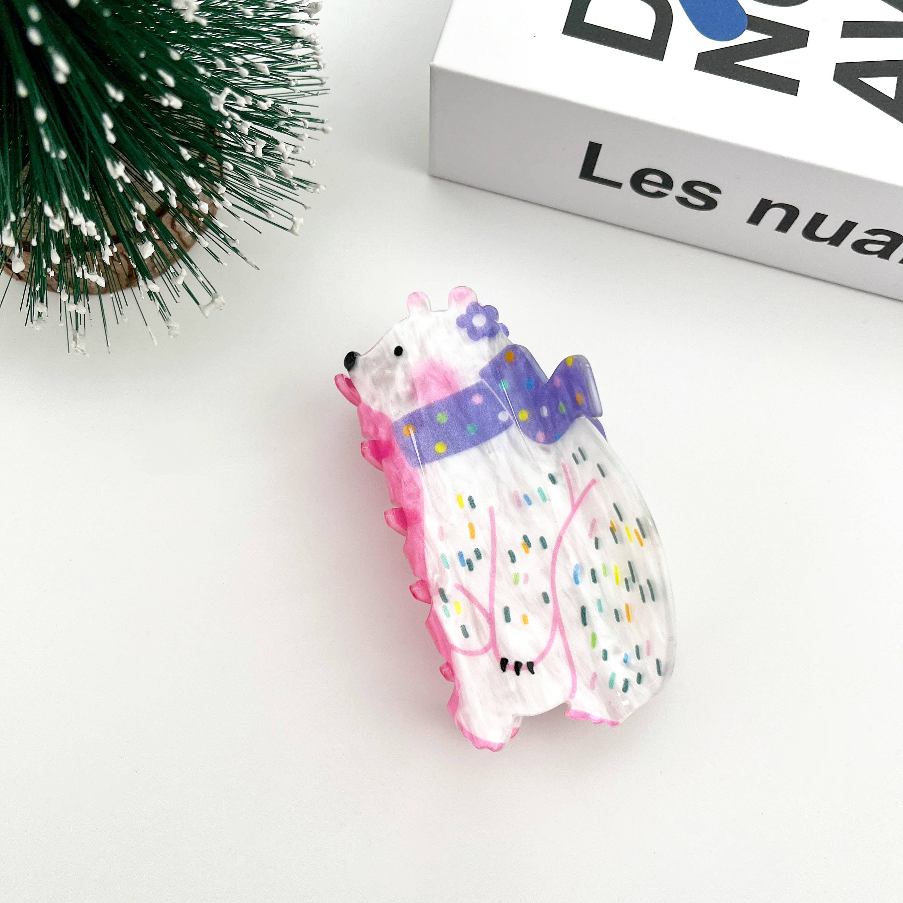 Scarf Bear Hair Clip, Christmas Claw Hair Clip - Image 2