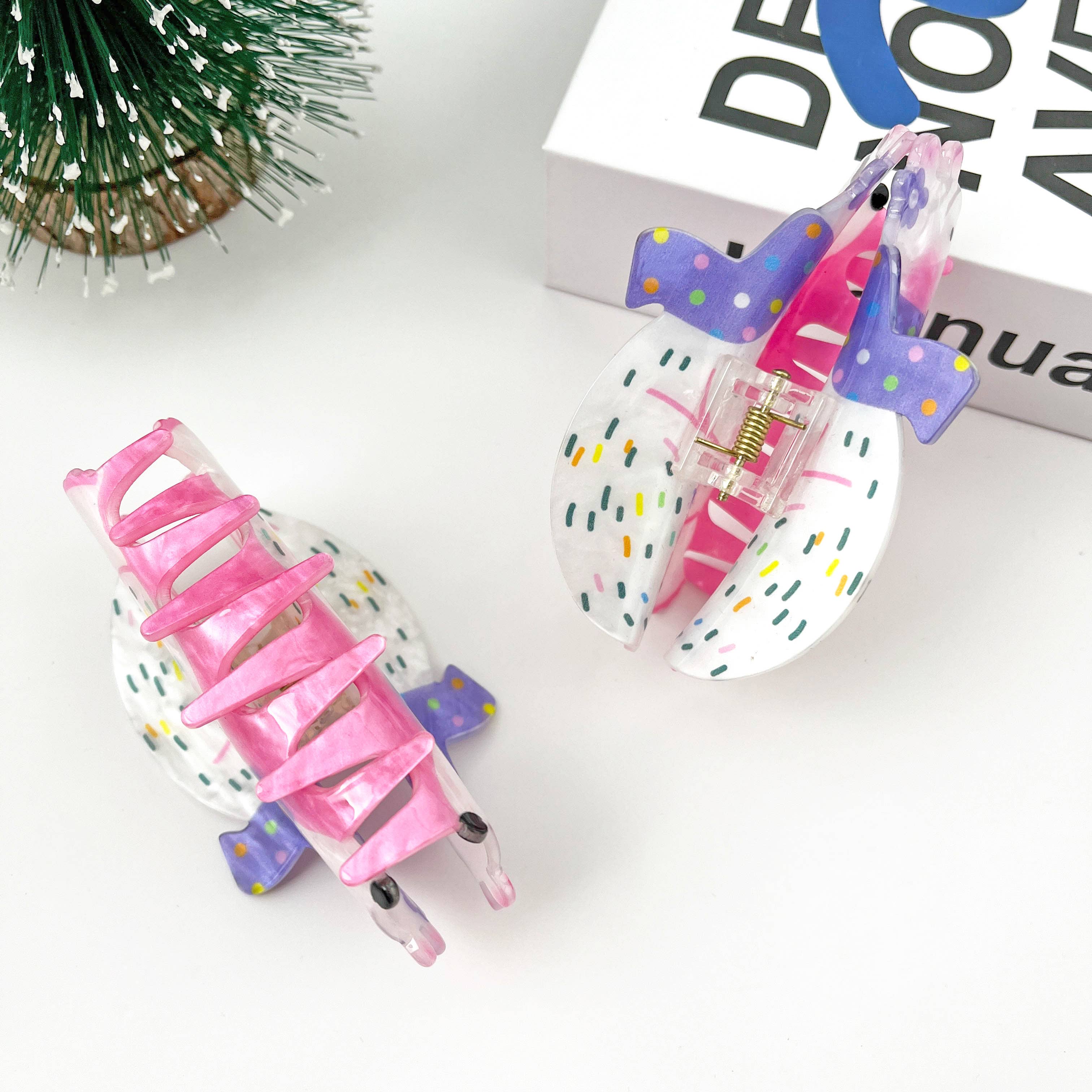 Scarf Bear Hair Clip, Christmas Claw Hair Clip - Image 7