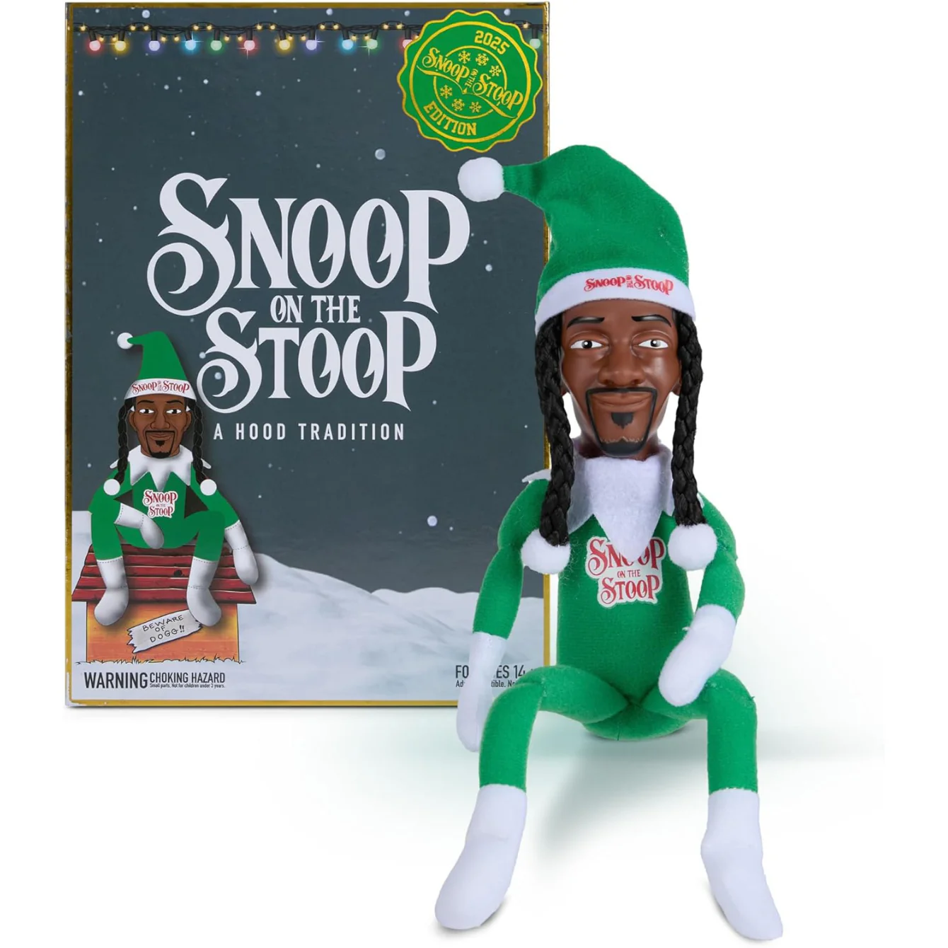 Snoop Dogg Snoop on The Stoop 2025 Christmas Elf, Shelf Decor, 12” Small Plush Collectible Figurine - Image 2