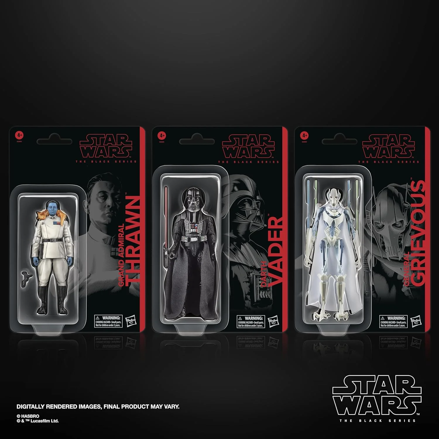 STAR WARS The Black Series Darth Vader, Grand Admiral Thrawn, General Grievous, Masters of Evil Collectible 6-Inch Action Figure 3-Pack - Image 2