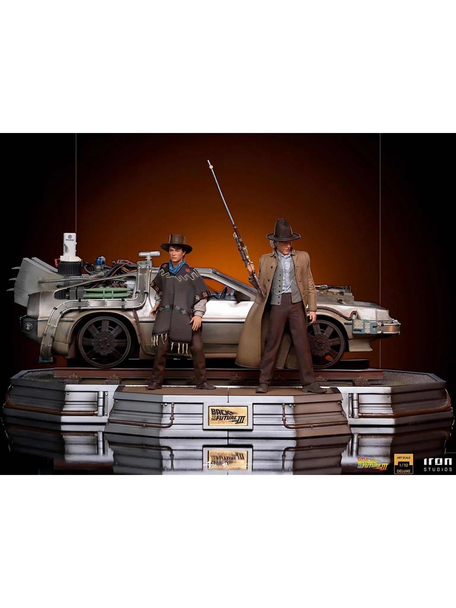 Statue Delorean (Full Set) - Back To The Future III - Art Scale 1/10 - Iron Studios - Image 2