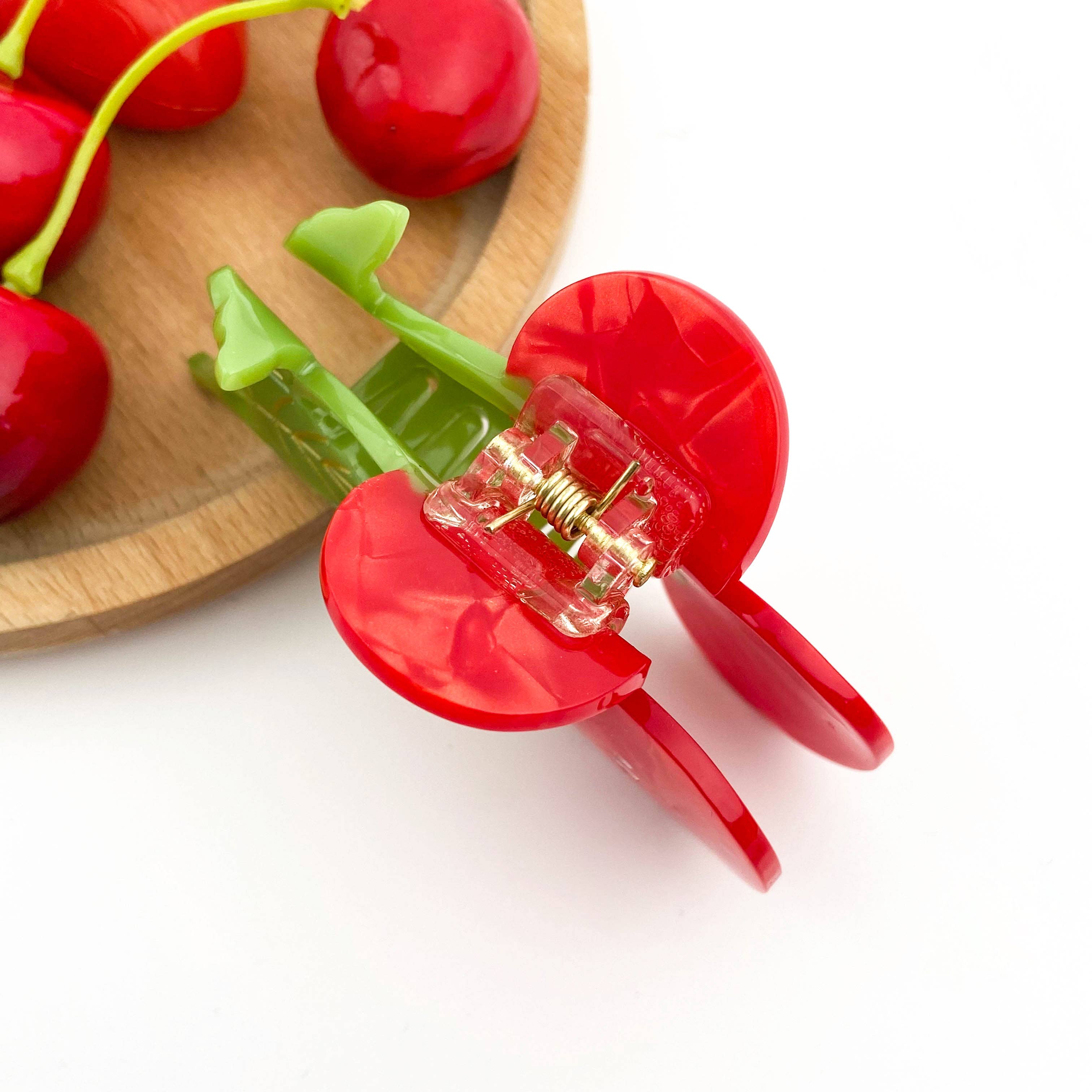 Sweet Red Cherry Claw Clip, Twin Cherries Hair Clip - Image 6