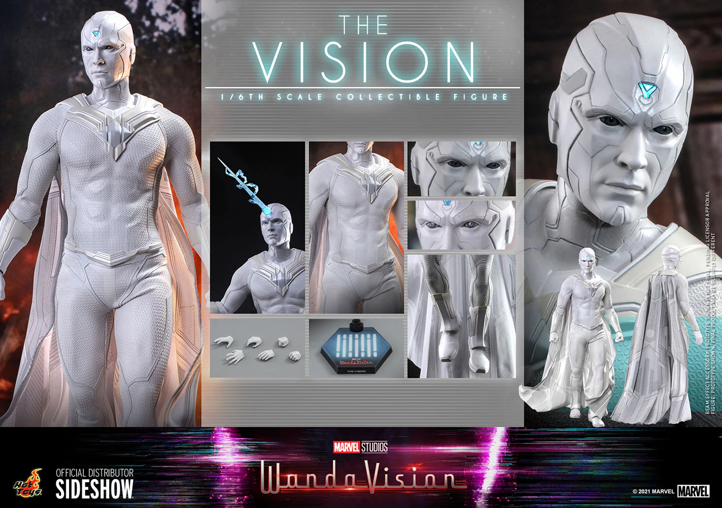The Vision Sixth Scale Figure by Hot Toys White Edition. - Image 4
