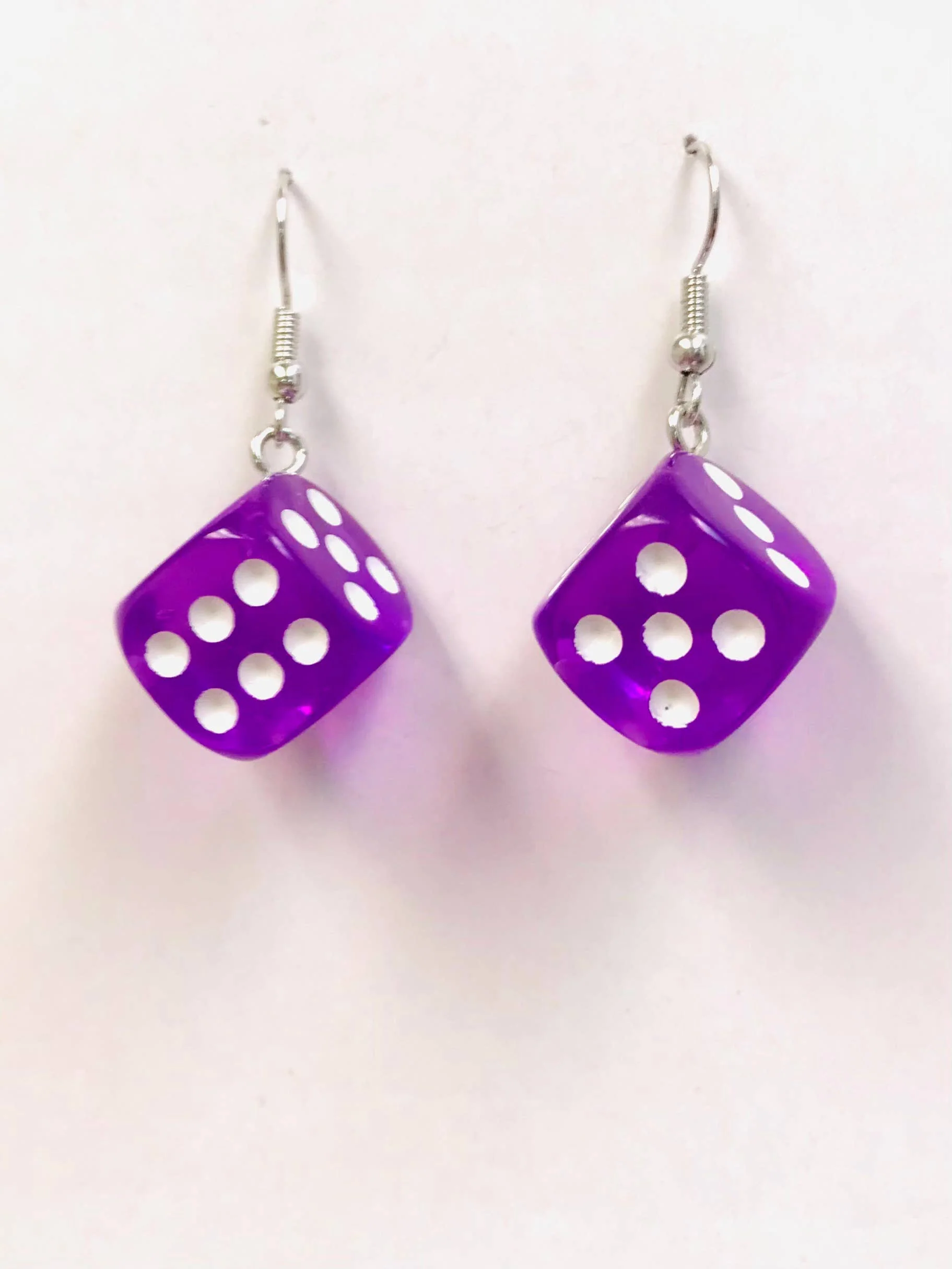 Transparent Color Dice Earrings - Image 2