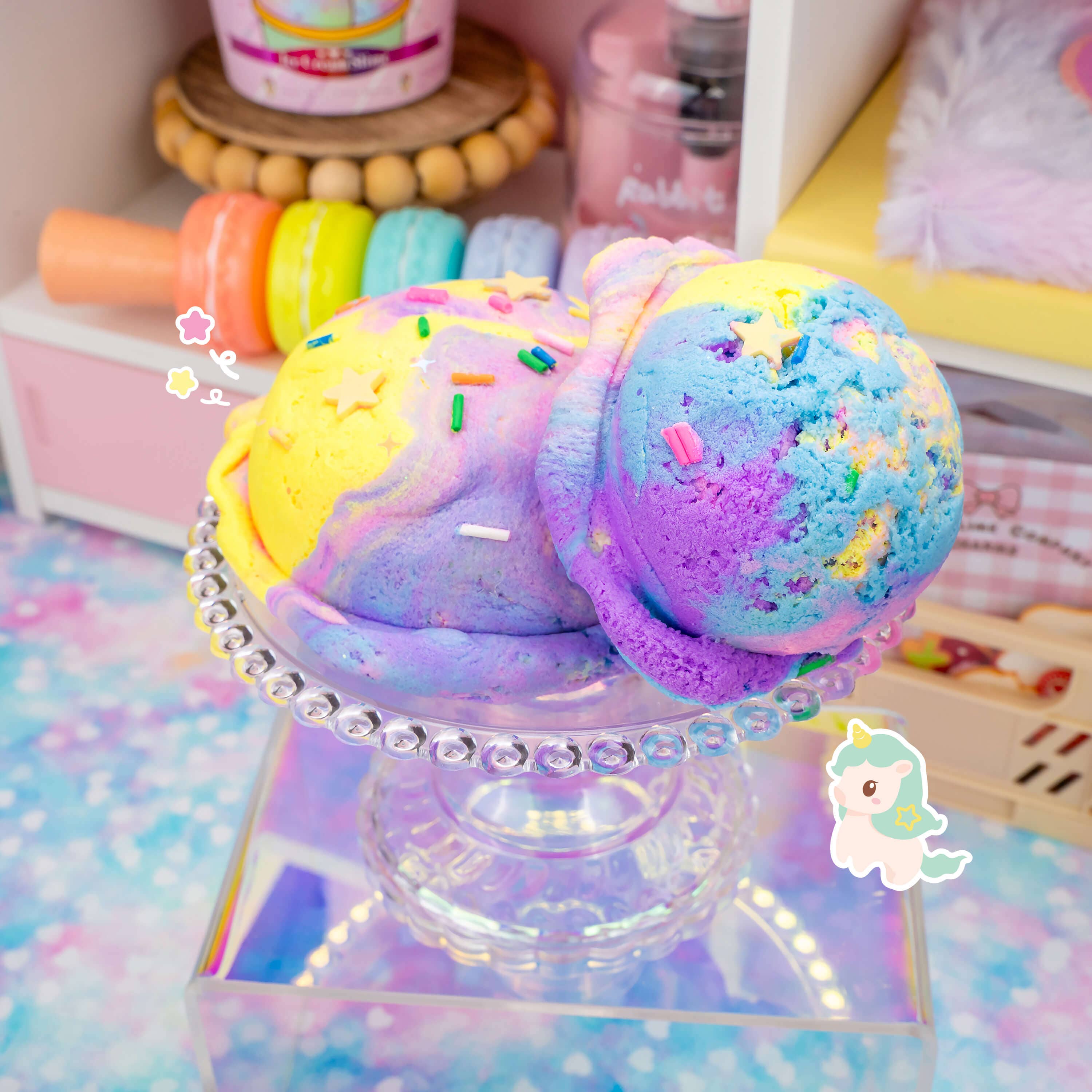 Unicorn Scented Ice Cream Pint Slime - Image 4