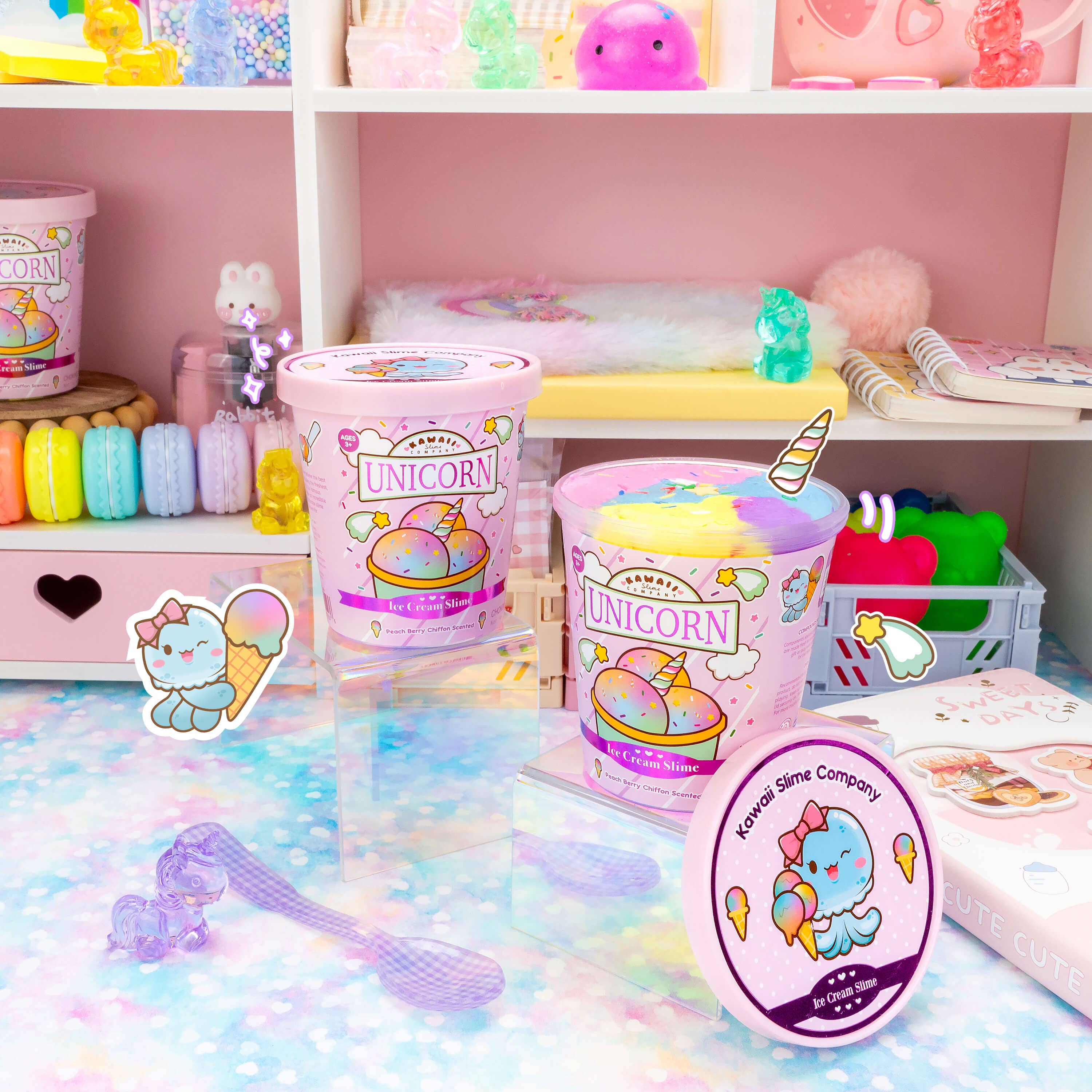 Unicorn Scented Ice Cream Pint Slime - Image 5