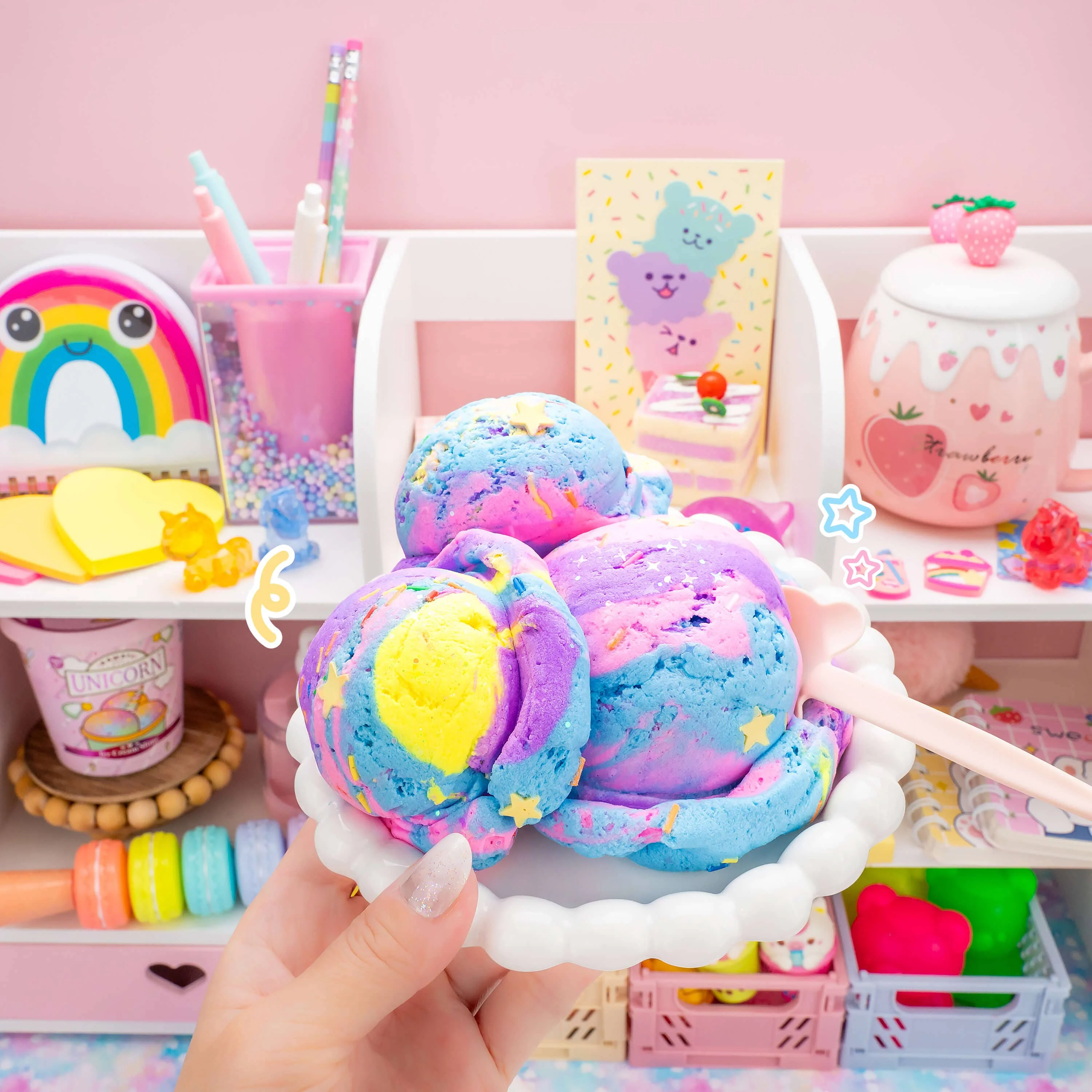Unicorn Scented Ice Cream Pint Slime - Image 6