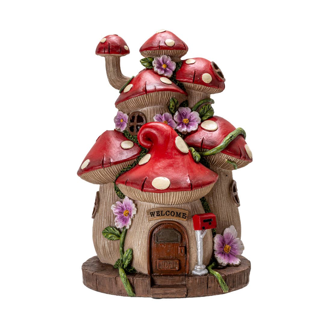 Whimsical Garden Toadstool Mushroom House with LED - Image 2