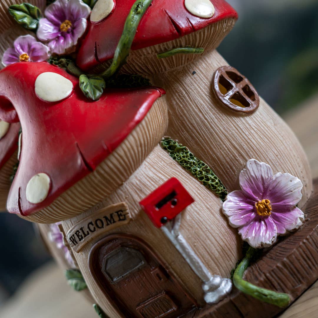Whimsical Garden Toadstool Mushroom House with LED - Image 3